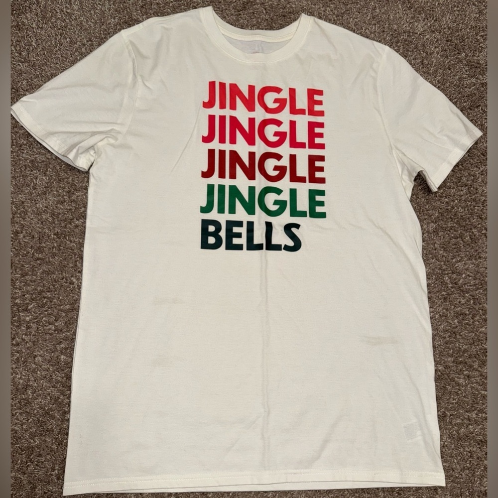 Jingle Bells Sleep Shirt Mens TALL L  White Target Wondershop Sleepwear Unisex